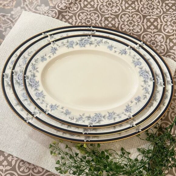 Noritake Bellefonte‎ 3 Piece Oval Serving Platters small-med-large Vintage - Picture 1 of 6